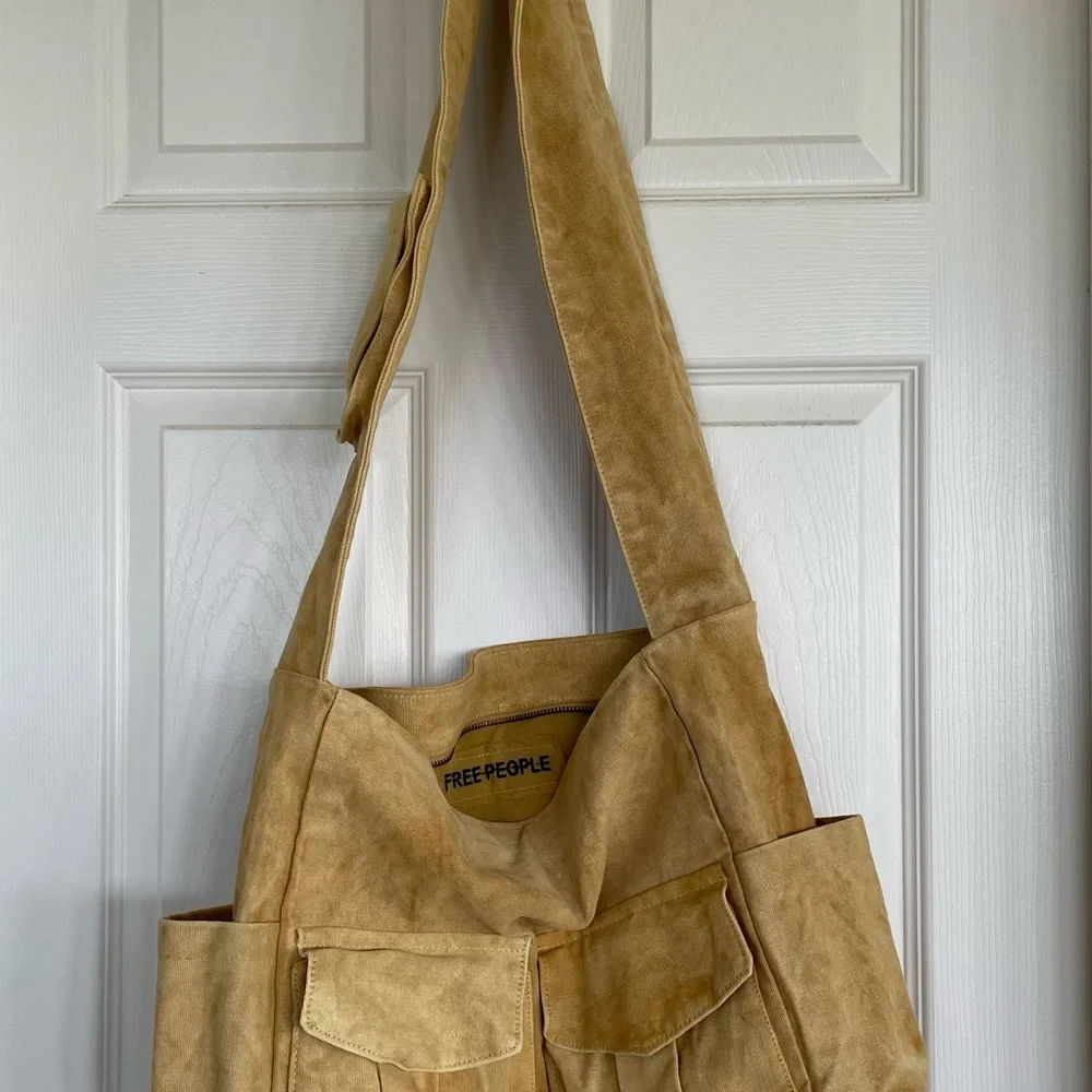 Free People Mustard Color Canvas Shoulder Bag - Picture 2 of 7